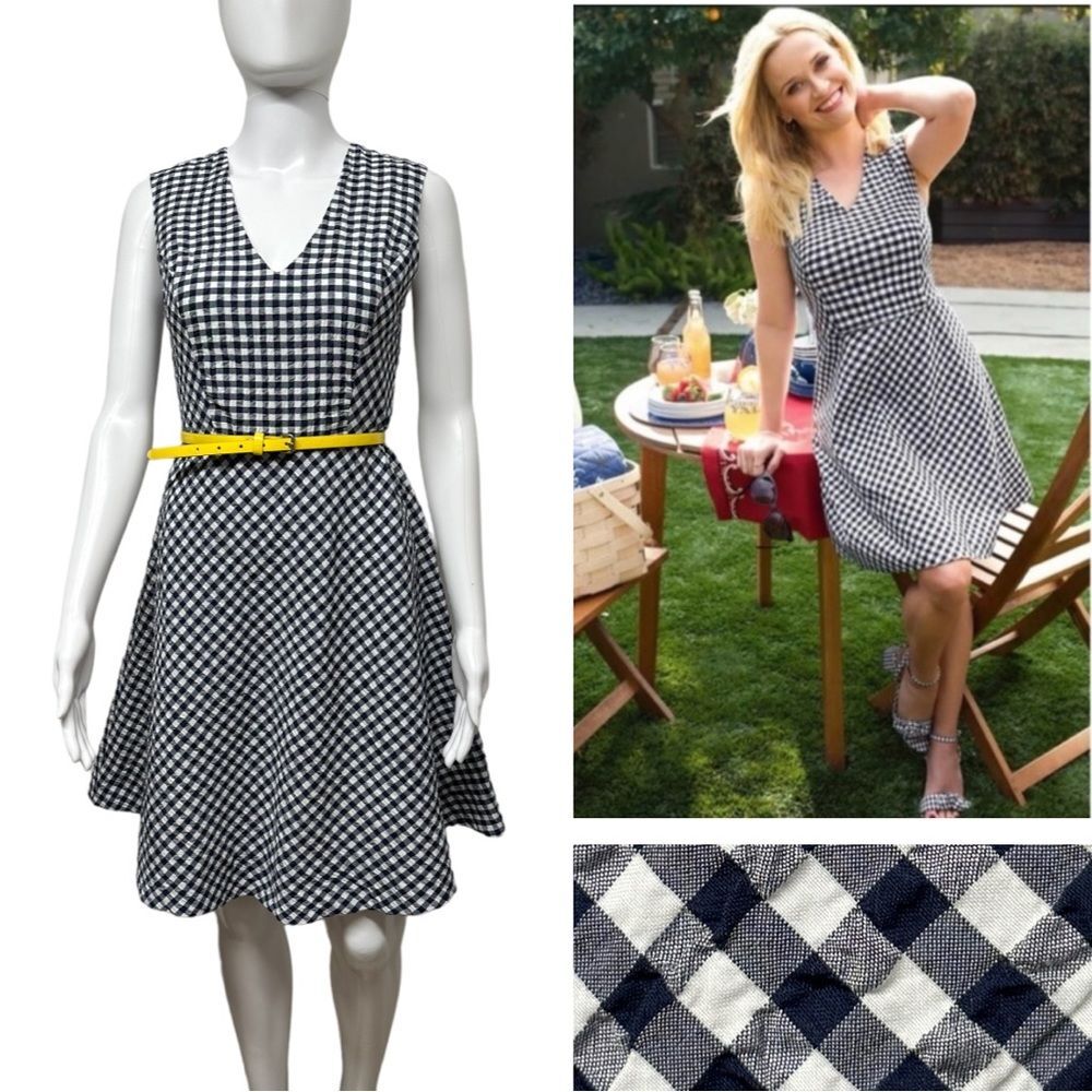 DRAPER JAMES Love Circle Gingham Fit & Flare Dress 2 XS
